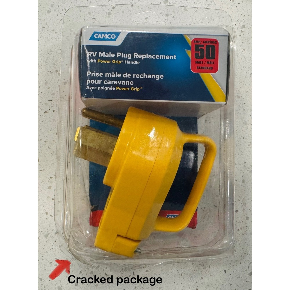 Camco 50 Amp RV Male Plug Replacement Power Grip Handle